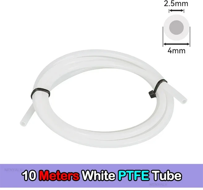 Bambu Ptfe 튜브 2 5mm P1S AMS A1 미니 3D 프린터 테플론토 파이프 X1C 화이트 그레이, 11 White 10 meters