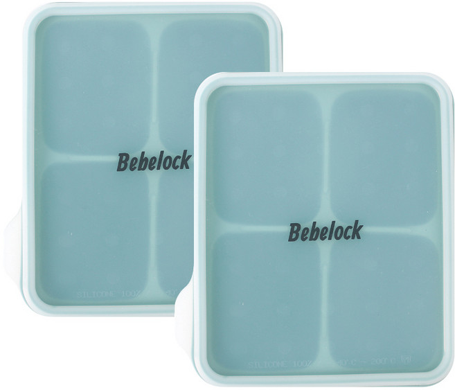 베베락 엘파 실리콘 큐브 2P(냉동보관용기_뚜껑포함 13.5cm X 15cm), 엘파 실리콘큐브(민트그린2P), 1개