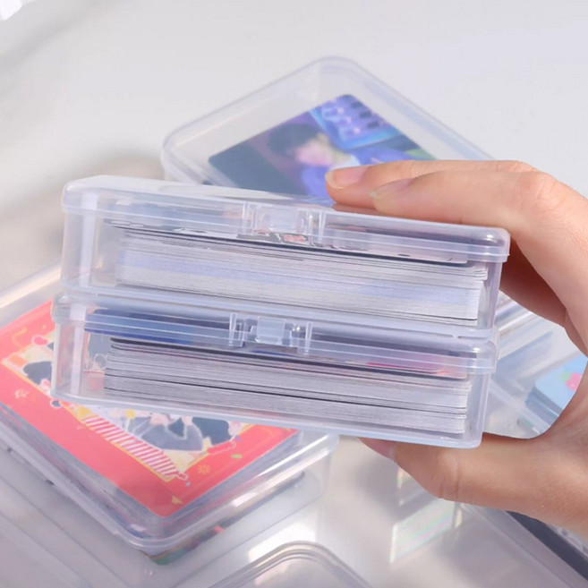 [바이베이직] 다용도 PP 플라스틱 틴 케이스 가로 9.5cm 미니수납 포카 탑로더 볼꾸파악세사리 전자부품 피스 공구 샘플 사은품 랜깡 자구 소품정리함, 5개, 투명