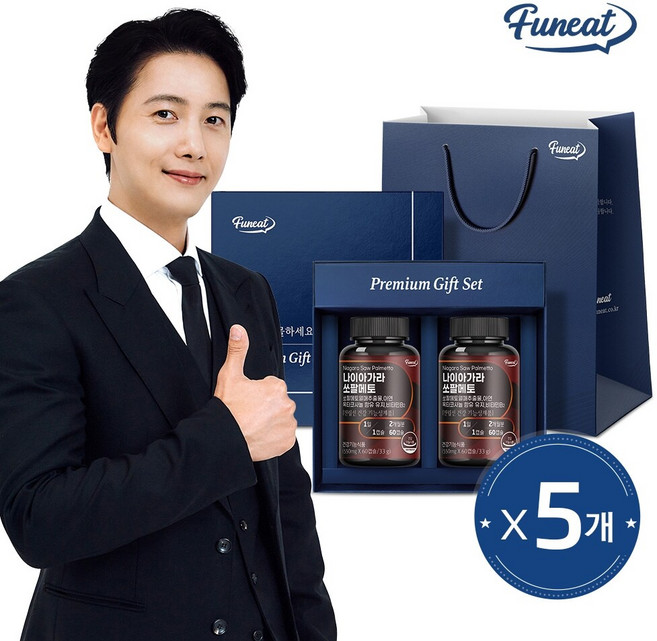 퍼니트 나이아가라 쏘팔메토 옥타코사놀 선물세트+쇼핑백 4개월분 x 5세트, 5개, 120정