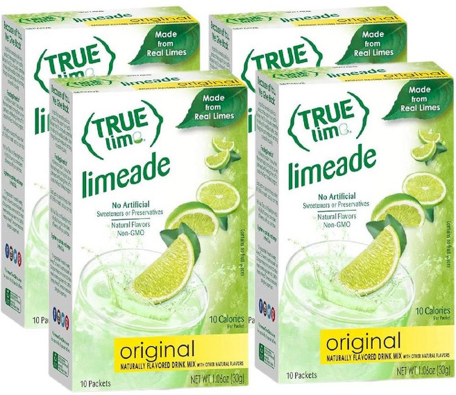 True Citrus 트루라임 라임에이드 드링크 믹스 낱개포장 10개입 4개, 10개, 3g