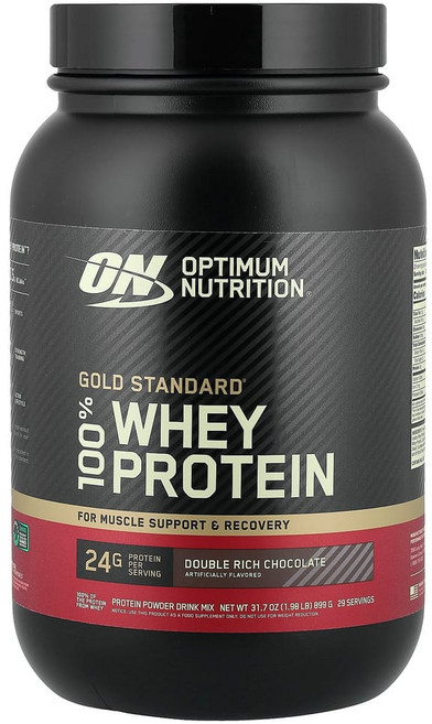 옵티멈뉴트리션 골드 스탠다드 유청 분리 단백질 보충제 더블 리치 초콜릿 맛, 907g, 1개