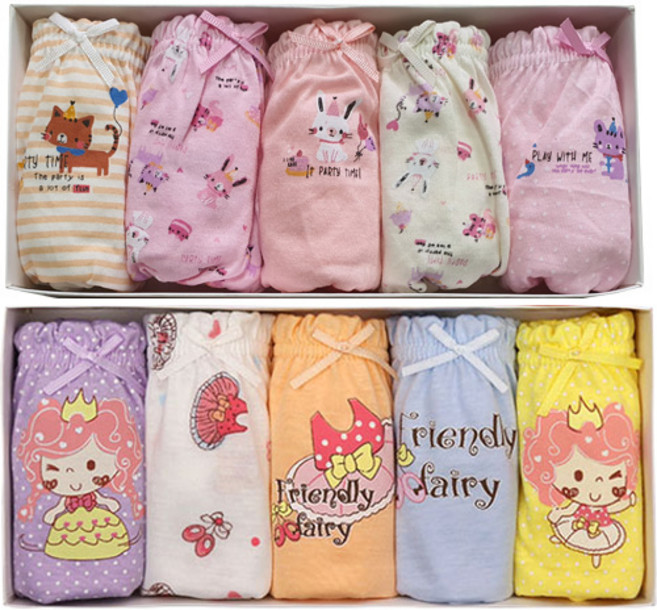 KIDS 여아용 마법소녀 삼각 팬티 10종 세트