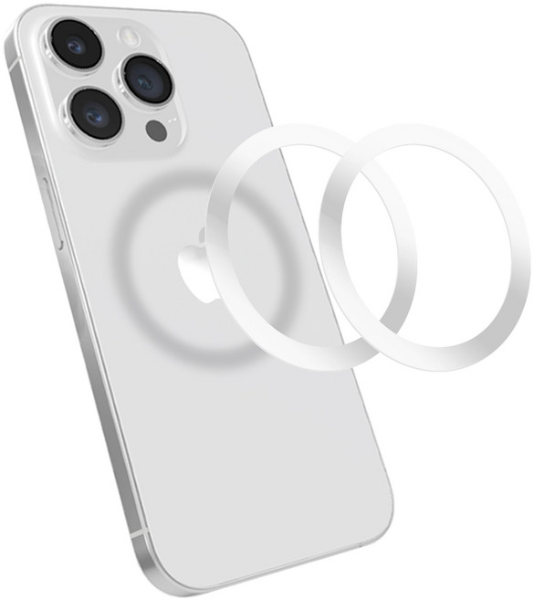 맥세이프 컬러 철판 플레이트 얇은 메탈 링 거치대 호환, 컬러철판-유광실버1+1, 1개