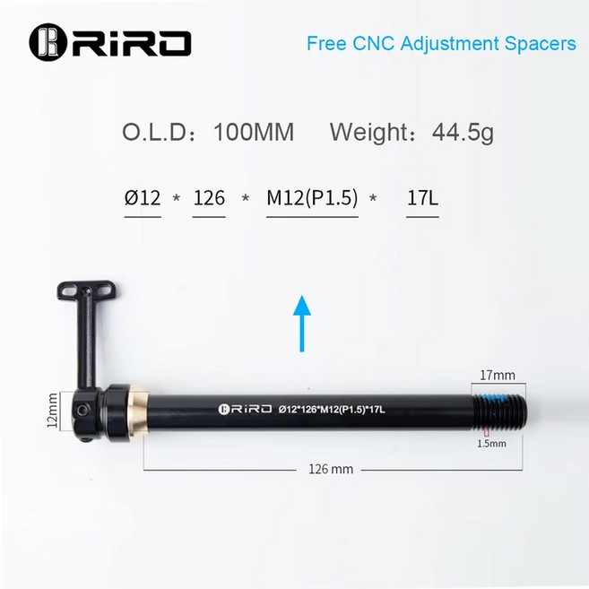 RIRO 산악 자전거 릴리스 샤프트 액슬 액슬 스루 레버 허브 액슬 12X142 포크 스루 자전거 프론트 TA 12X148 포크 15X100 110MM, 12mm 126mm