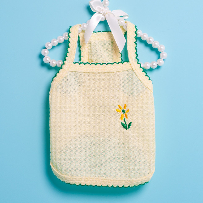 매일그개와 강아지크롭티 민소매 나시 강아지 옷, 옐로우, 1개