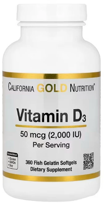 California Gold Nutrition Vitamin D3 2000IU 360정, 1개 - 쿠팡
