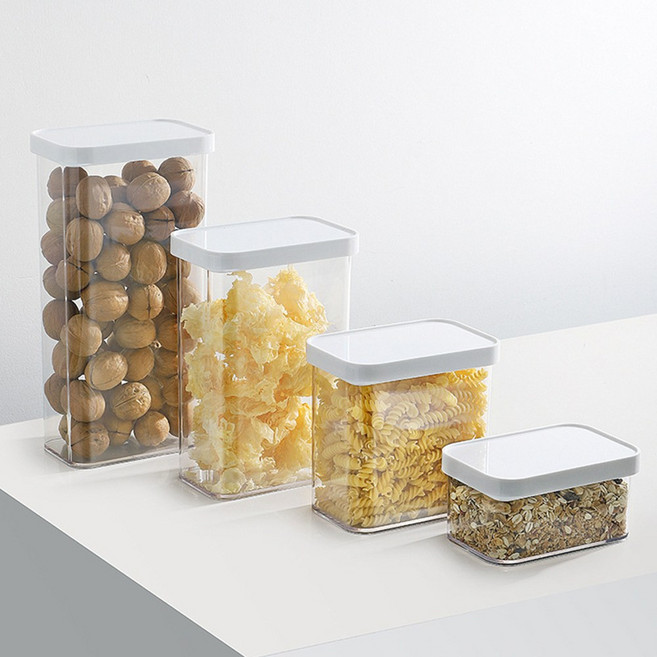 홈바내쓰 투명 PET 냉장고 다용도 보관통, 혼합색상