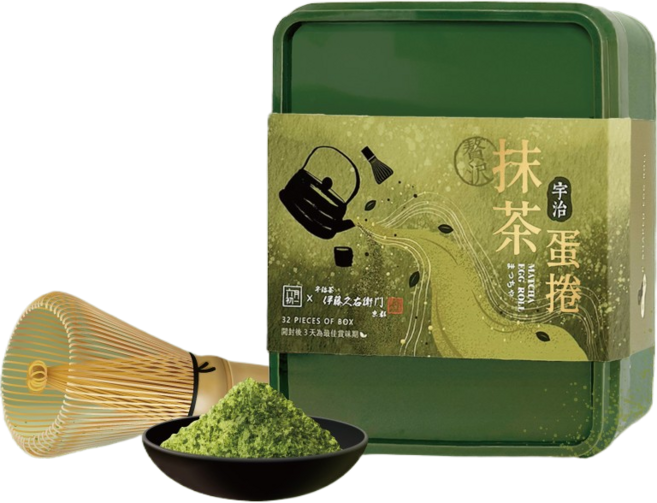 六月初一 8結蛋捲 台中伴手禮 酥脆口感 獨立包裝, 1個, 京都宇治抹茶/32