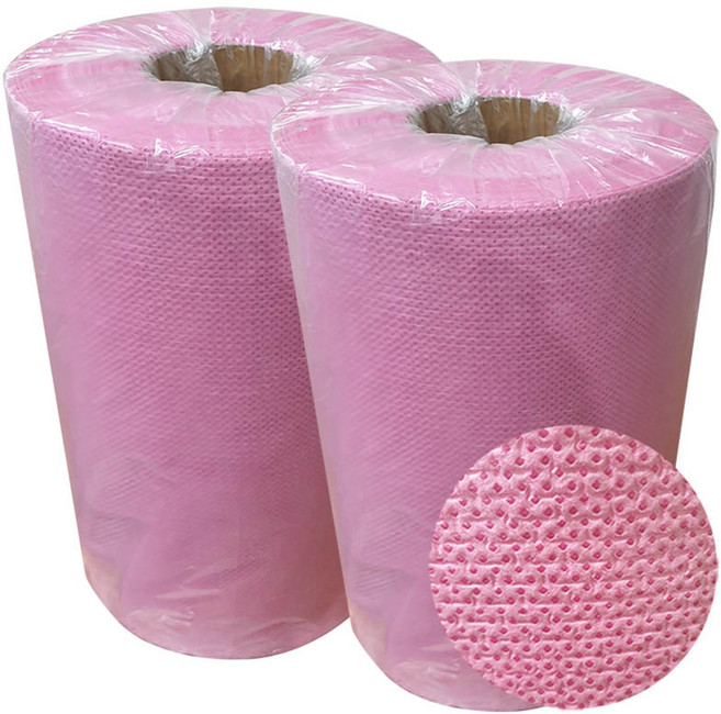 뽀닥 깨닥 천연소재펄프 핑크 정육페이퍼 400X360 2롤 대용량, 1개