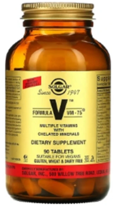 솔가 포뮬러 V VM-75 킬레이트 미네랄 함유 멀티 종합 비타민 90정, 1개 - 쿠팡