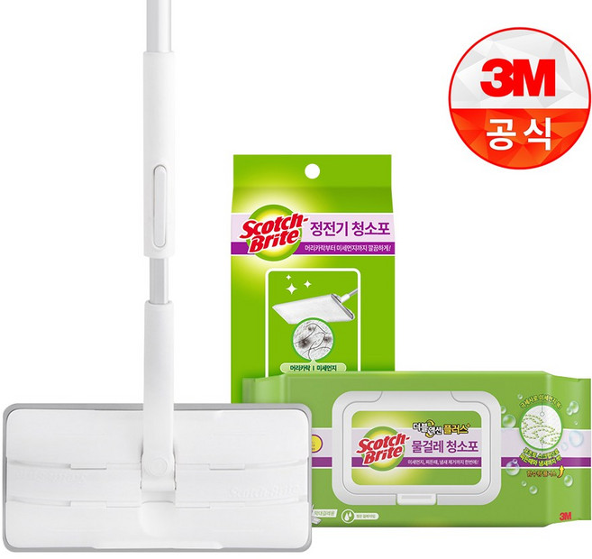 [3M] 올터치 더블액션 막대걸레 (물걸레 20매+정전기 10매), 1개