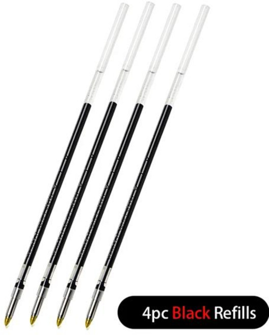 KACO 4 in 1 젤 펜 멀티 컬러 프레스 볼펜 0.5mm 미세 팁 얼룩 방지 속건성 메모 작성 저널링에 이상적, [03] 4PC Black Refills