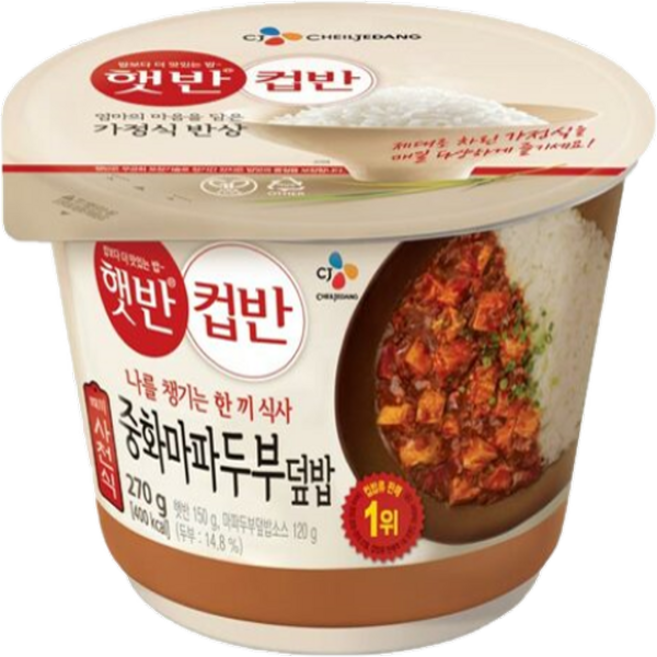 CJ 햇반컵반 중화마파두부덮밥 270G 즉석식품, 1개