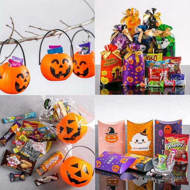 할로윈 파티 간식 선물세트 10개 무료라벨 호박 바구니 상자 가랜드 사탕 답례품, 20_G_HW0028_미니 유령 바구니 10개