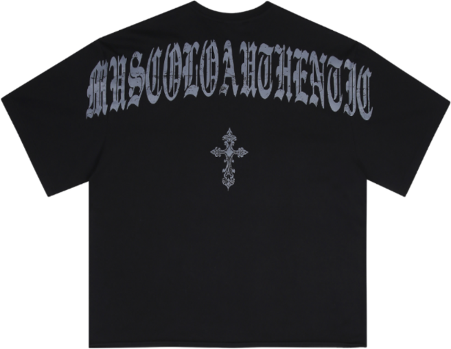 [블레이드 어센틱] 코튼폴리 아메리칸 핏 반팔 티셔츠 블랙