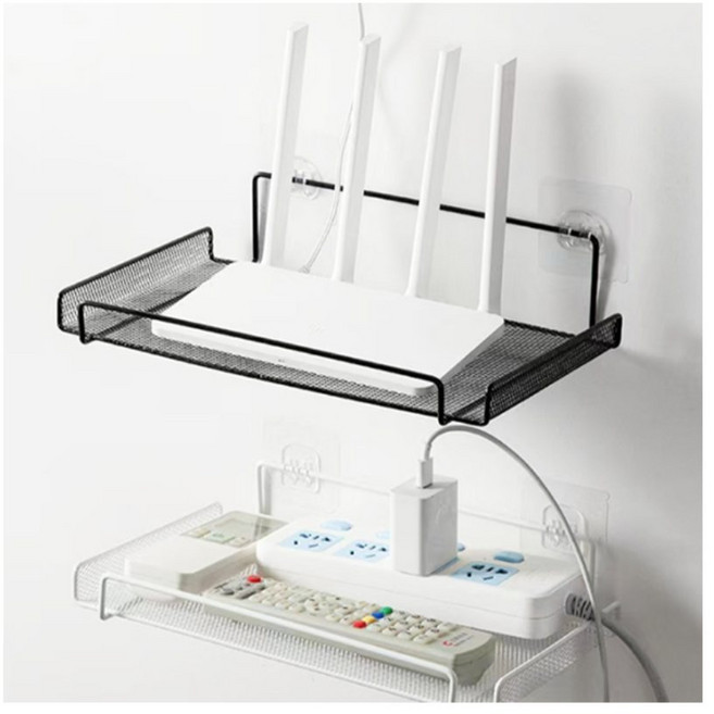 썸띵스윗 무타공 공유기 벽걸이 거치대 무타공벽걸이선반, 블랙