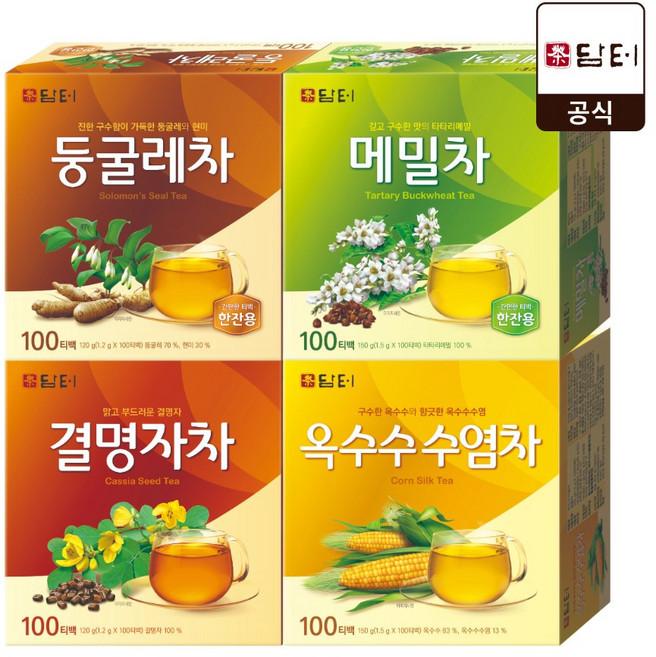 담터 둥굴레차+메밀차+결명자차+옥수수수염차 (400T), 400개입