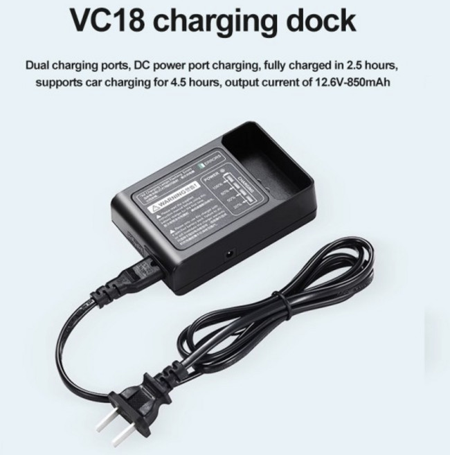Godox VB18 리튬 이온 배터리 Ving V850 II V860II-S V860C 스피드라이트 플래시용 GODOX VC-18 충전기 키, 03 미국, 01