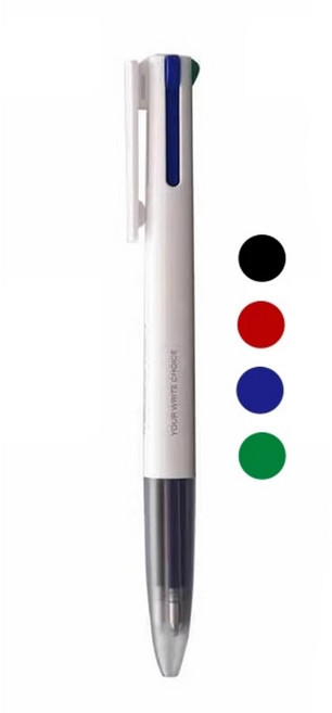 KACO 四色優寫中性筆 0.5mm 子彈頭 黑藍紅綠 筆記手帳辦公高CP值, 1個, 書源四色中性筆