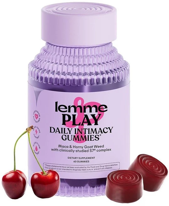 Lemme Play Daily Intimacy Gummies 여성 및 남성용 건강한 혈류 마카 뿌리 염소 잡초를 위한 임상적으로 연구된 S7 산화질소 복합체 포함 - 체리, Lemme Play DAILY 데일리 Intimacy, 1개 - 쿠팡