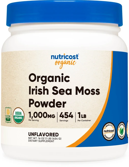 뉴트리코스트 오가닉 아이리쉬 씨 모스 파우더 1lb 무맛 1병, 454g, 1개 - 쿠팡