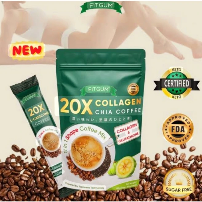 FITGUM Collagen Chia Coffee 핏검 콜라겐 치아 커피, 1개, 10개입, 12g - 쿠팡