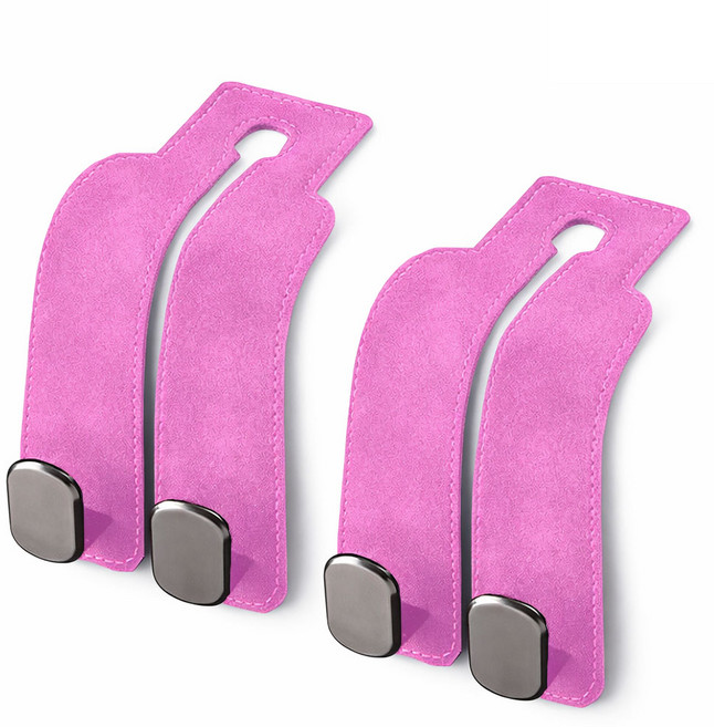 준랩 차량용 헤드 홀더 후크 가방 걸이 거치대, 핑크, 2개