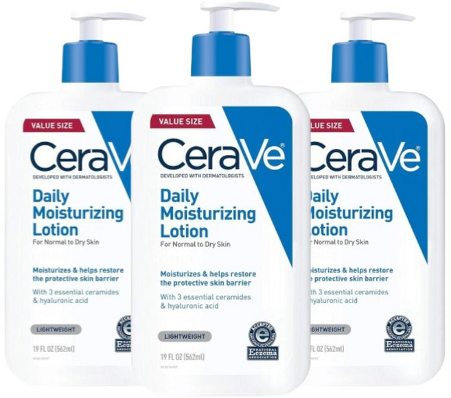 세라비 데일리 모이스처라이징 페이스 앤 바디 로션 중건성, 562ml, 3개