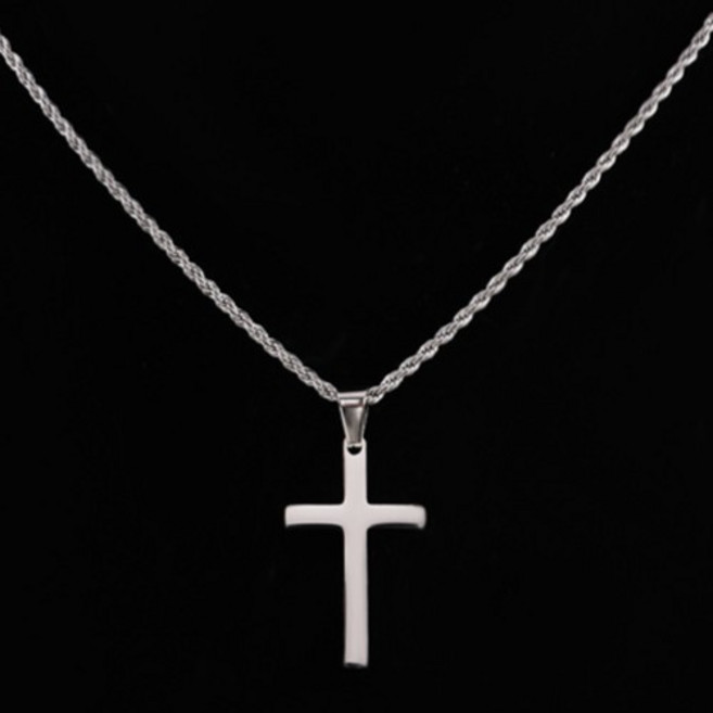 남성용 십자가목걸이 써지컬스틸 체인58cm 팬던트 세로4cm