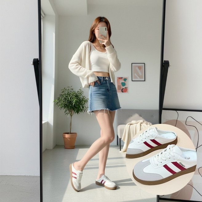 린델 꾸안꾸 발편한 여성 뮬 스니커즈 운동화