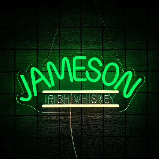 벽 장식용 버팔로 위스키 네온 사인 Jameson/Maker Mark/Crown Canadian Whiskey Signs for Man Cave Pub, 05 D