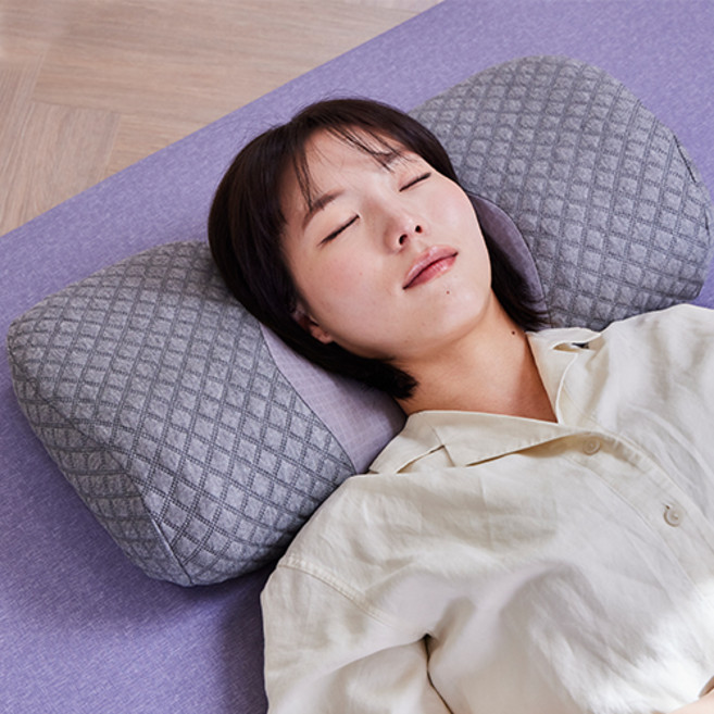 편한지금 라텍스 기능성 메모리폼 낮은 목이 편한 베개 거북목교정 커버, 1개, 그레이, 1개