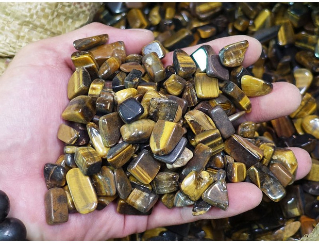 能量礦石 黃虎眼水晶碎石 9mm-12mm 一公斤裝 五行屬土 能量擺飾