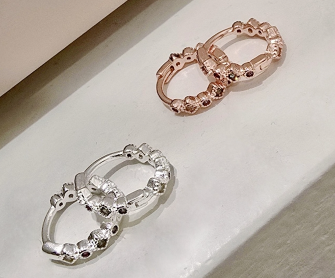 국내제작 유니크 컬러스톤 귀걸이 원터치 데일리 은귀걸이 SILVER 925