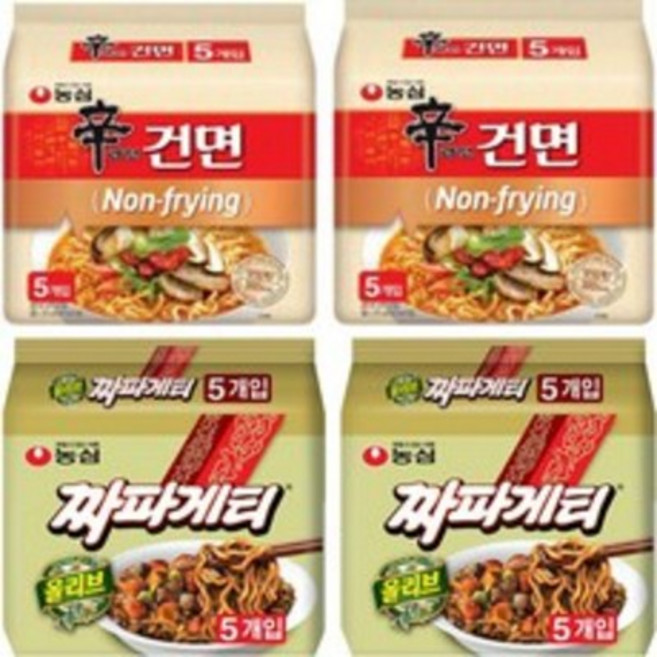 농심 신라면 건면 10개+짜파게티 10개, 1세트