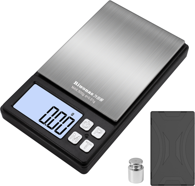 Riwonas 초정밀저울 포켓저울 500g/0.01g 휴대용 가정용 계량 전자저울, 1세트