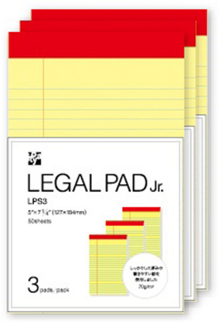 伊都雅 Time Value Legal A5 尺寸橫線便條紙本 LPS3 3入, 3個, 50張, 黃色