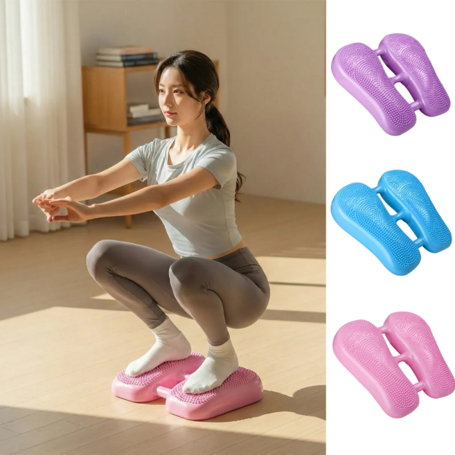 지티시재팬 에어쿠션 스텝퍼 코어 밸런스 저소음 젤리 운동기구, 블루