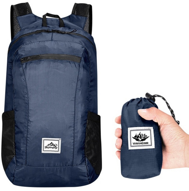 초경량 접이식 포켓 백팩 아웃도어 기능성 등산 가방 방수배낭 20L 엄선라이프, 네이비