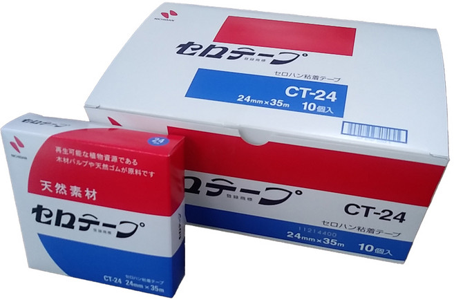 NICHIBAN CT-24 셀로판테이프 24mm x 35m 1개 니치반 니찌방 니찌반 박리테스트, 10개