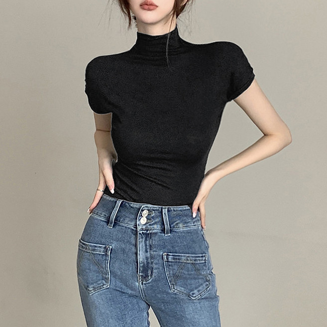 대박난박양 폴로넥 크롭 반팔(세일)