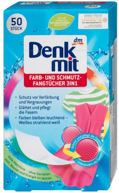 덴크미트 이염 방지 먼지 흡수 티슈 세탁 시트 50 개 x 10 개 팩, 10개