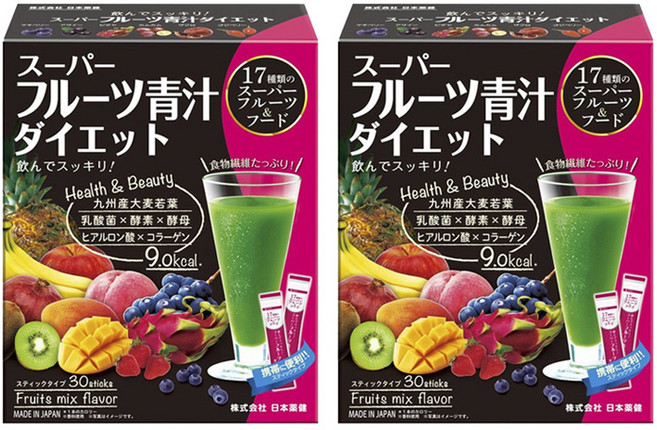 일본약건 수퍼 녹즙 후르츠 믹스 맛 스틱 타입 30개입, 2개