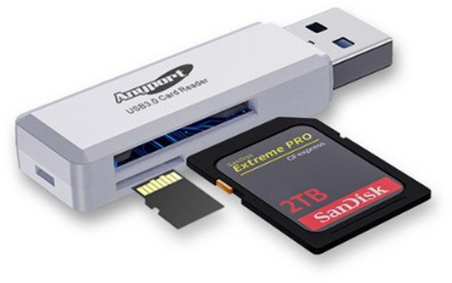 USB 3.0 카드리더기 OTG SD 멀티 지원 AP-U30W, 혼합색상, 1개