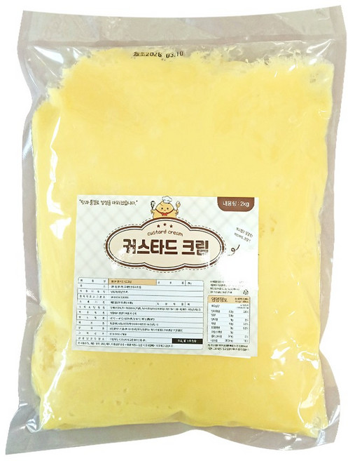 프리미엄 붕어빵 호두과자 델리만쥬 앙금 재료 슈크림 카스타드 커스타드 크림, 1개, 2kg