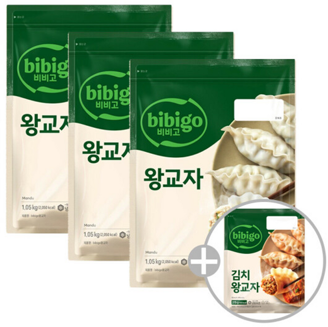 CJ비비고 왕교자1.05kg x3봉 + 김치왕교자315g x1봉, 4개, 1.05kg