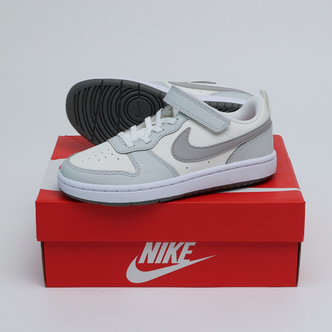 나이키 리틀키즈 코트버로우 찍찍이 고무줄 운동화 셰일/그레이