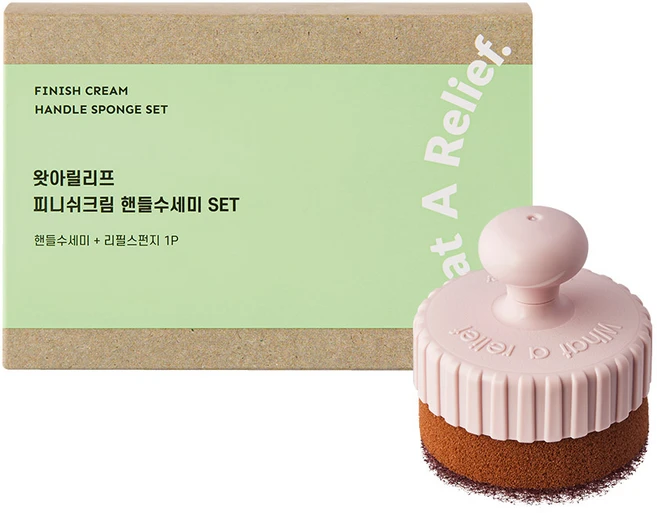 [What A Relief] 피니쉬크림 전용 핸들 수세미, 1개, 1개 - 쿠팡