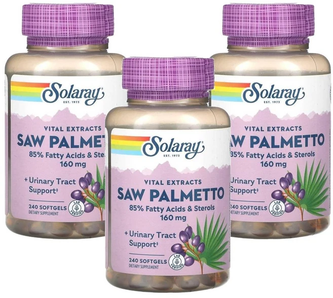 솔라레이 바이탈 추출물 쏘팔메토 160mg 소프트젤, 240정, 3개 - 쿠팡